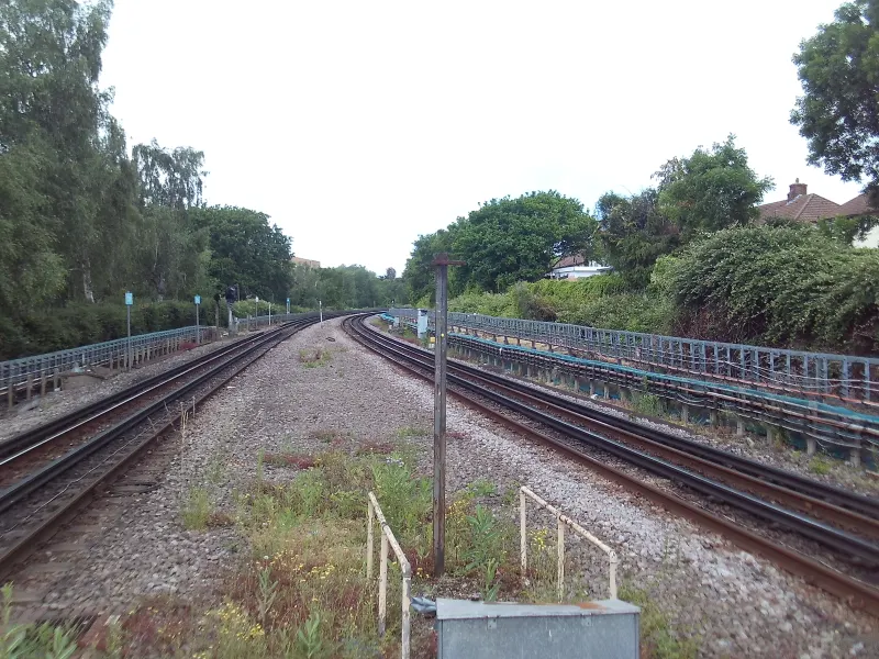 Railway north west of Burnt Oak station, London