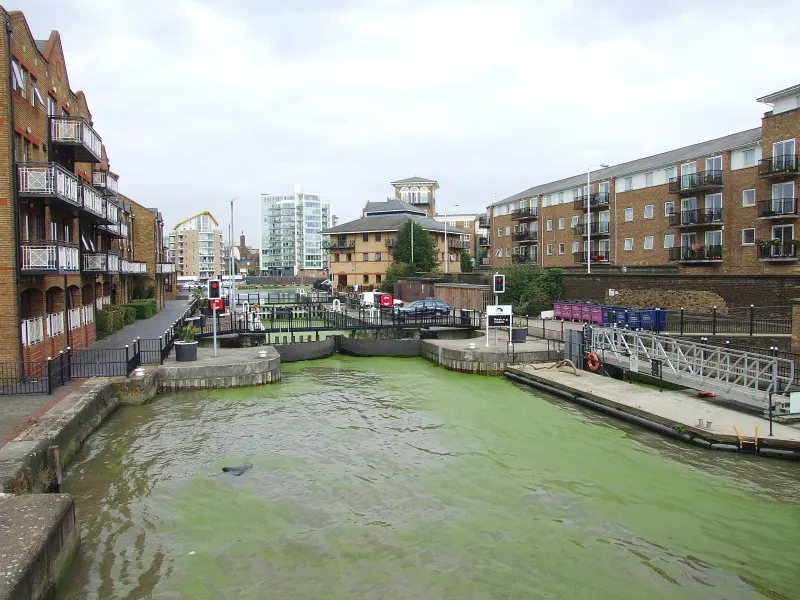 Entrance to Limehouse Basin, London