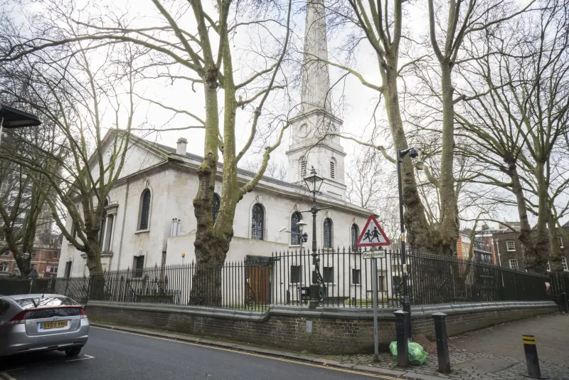 Railings and gates around St Luke's churchyard, London