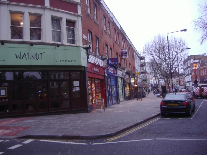 Shops along West End Lane, West Hampstead, London