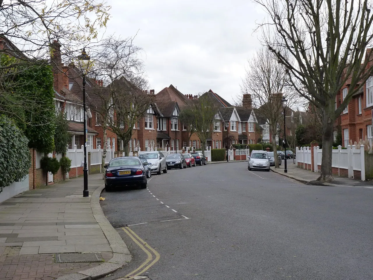 Tree-lined Woodstock Road, Bedford Park