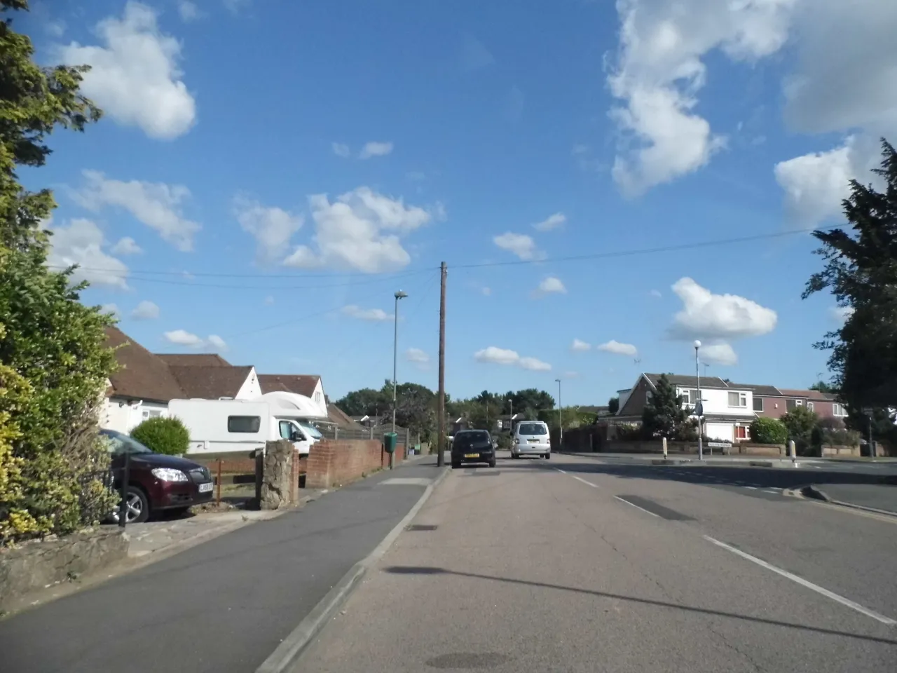 Jail Lane, a residential road in Biggin Hill, lined with houses