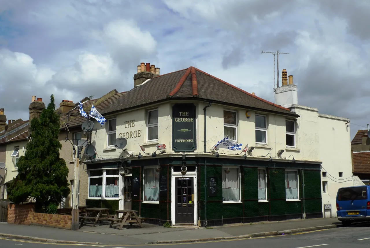 The George, a corner pub building on Canterbury Road near Mayday Hospital, Broad Green