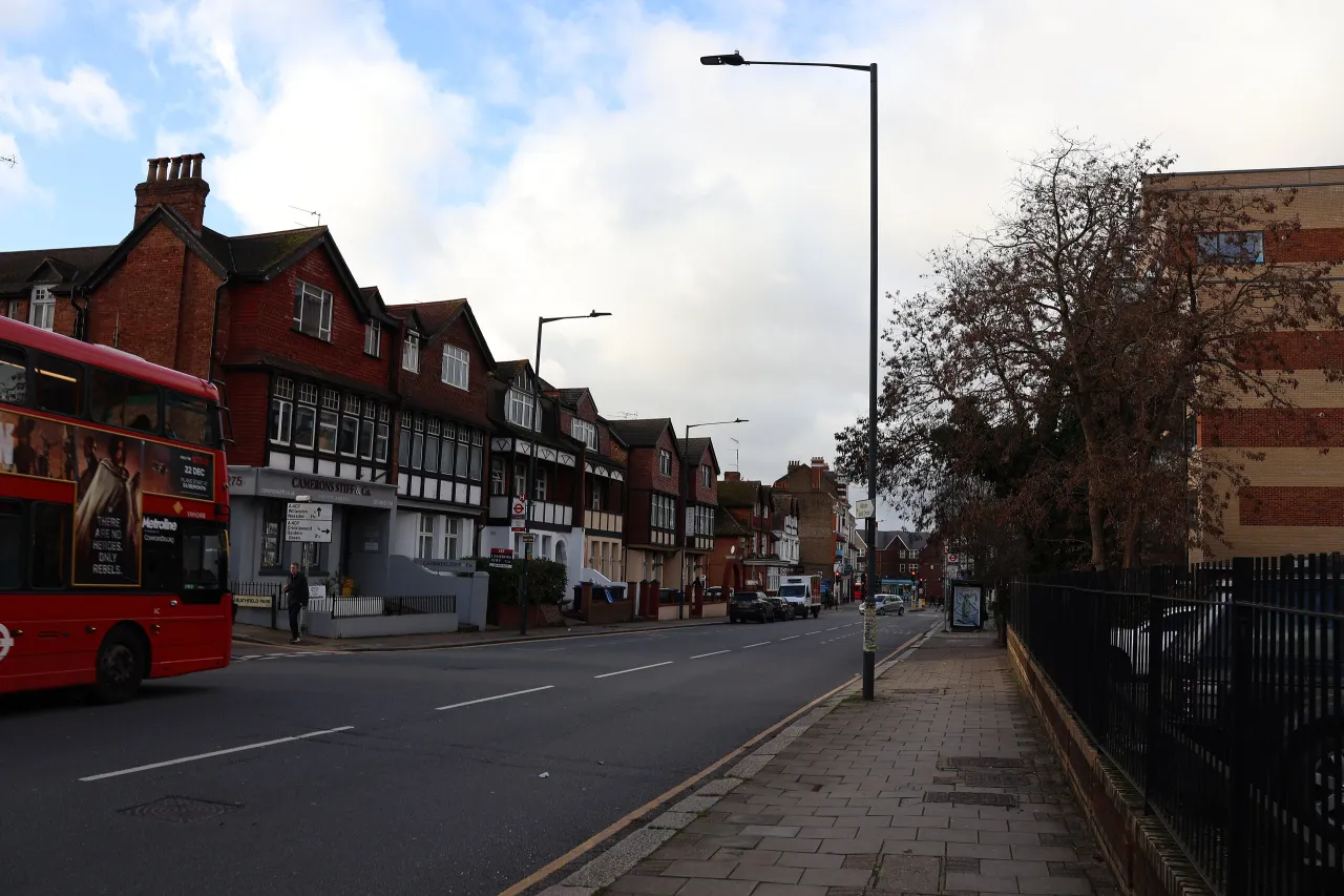 Terraced houses and shops on Willesden Lane, near Brondesbury Park