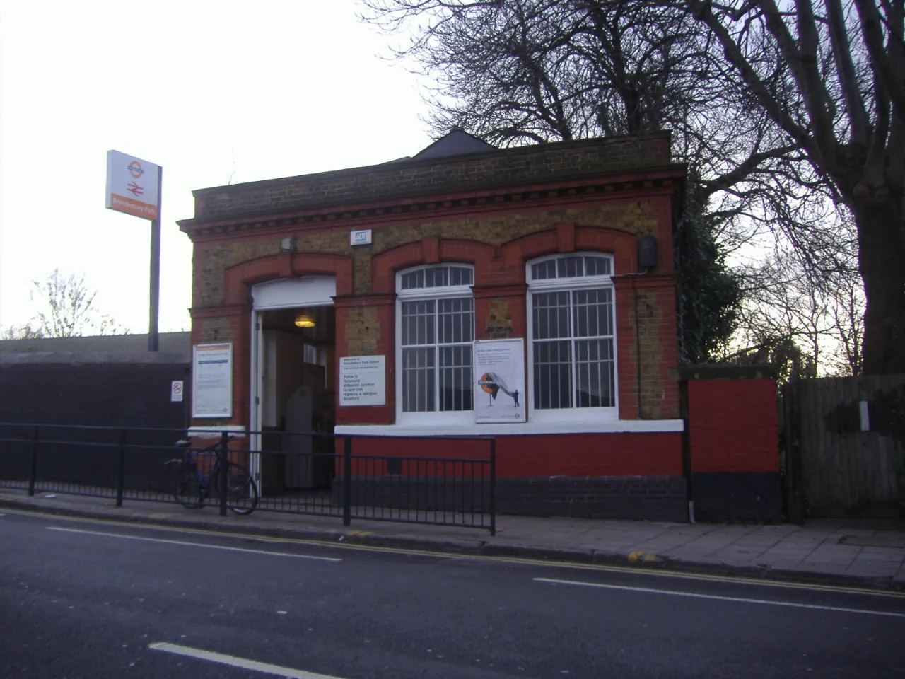 Brondesbury Park station building on the residential street corner, NW6