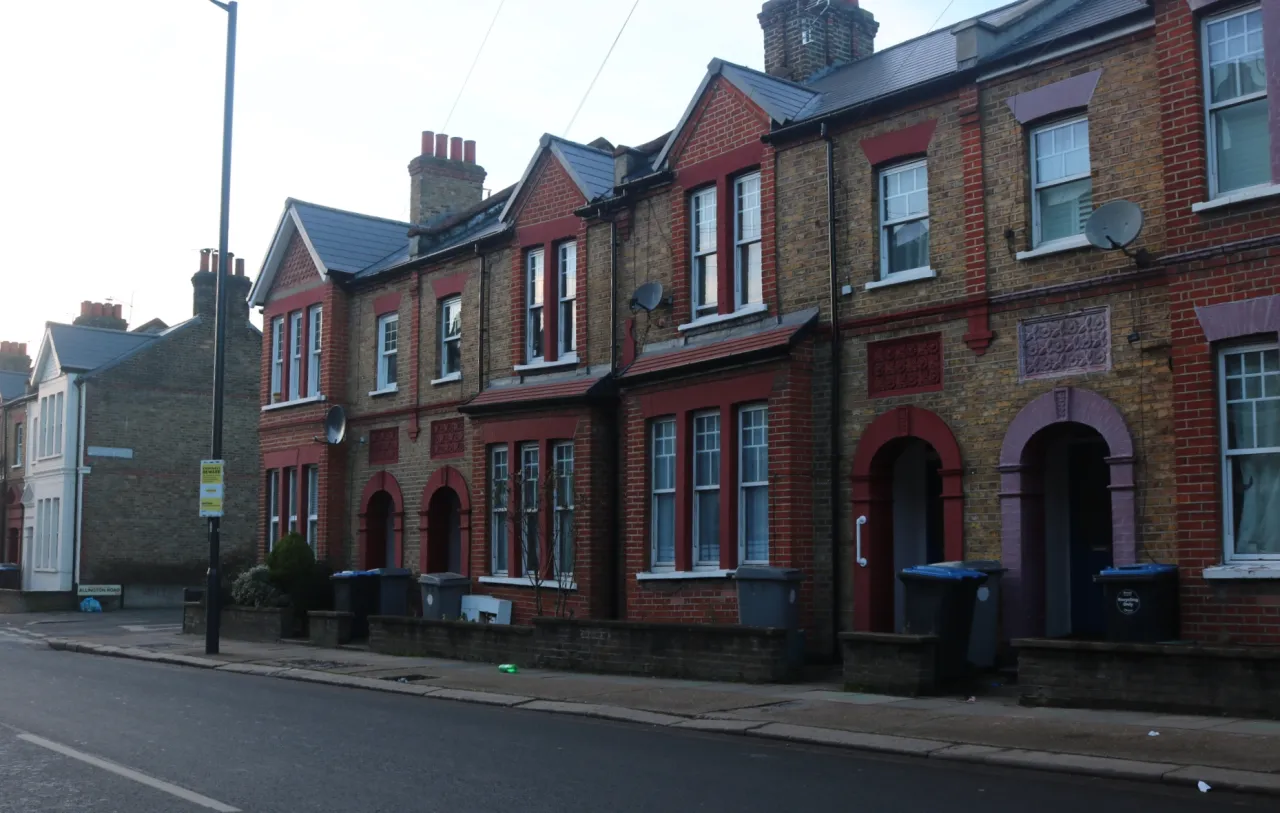 Terraced Victorian houses on Kilburn Lane, Queen's Park, near Brondesbury Park