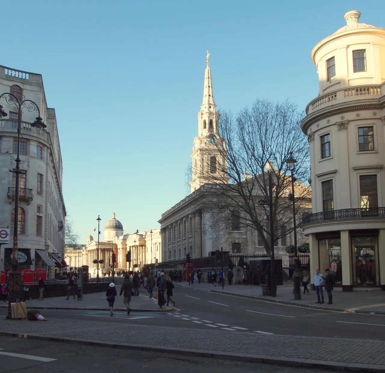 Duncannon Street towards St Martin-in-the-Fields, near Charing Cross, London