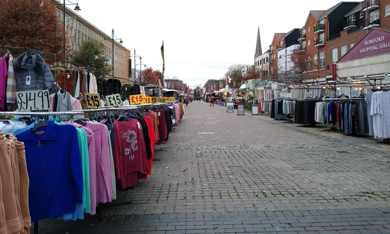 Romford Market in Romford town centre, near Chase Cross