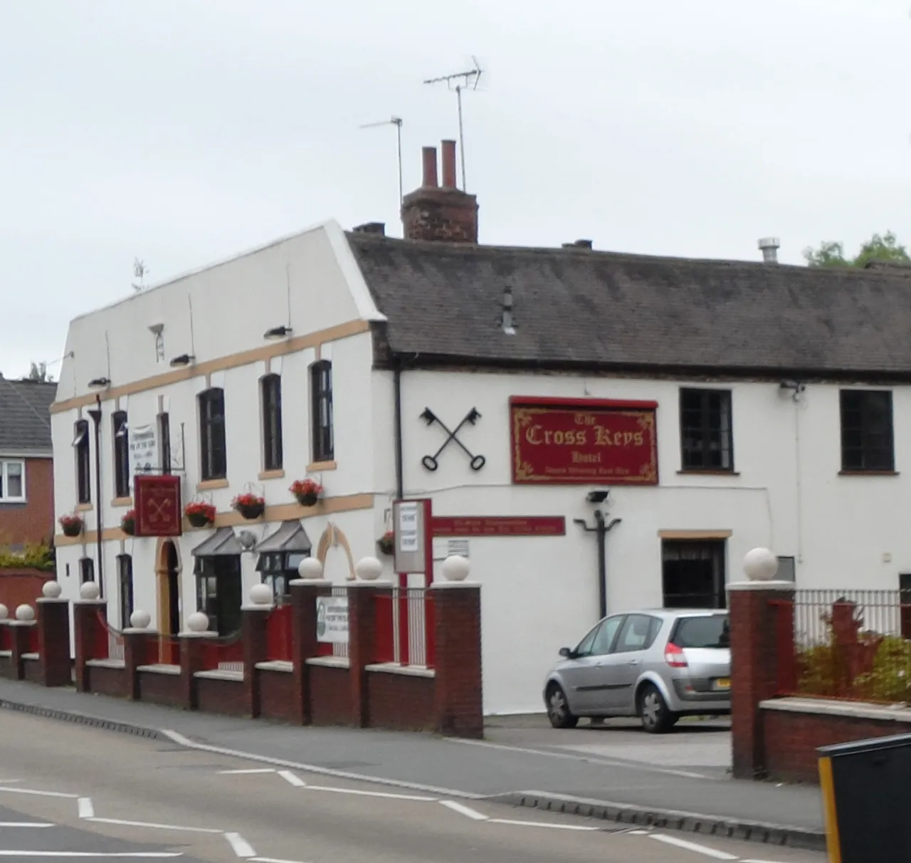 The Cross Keys pub on the corner at Chase Cross, Romford
