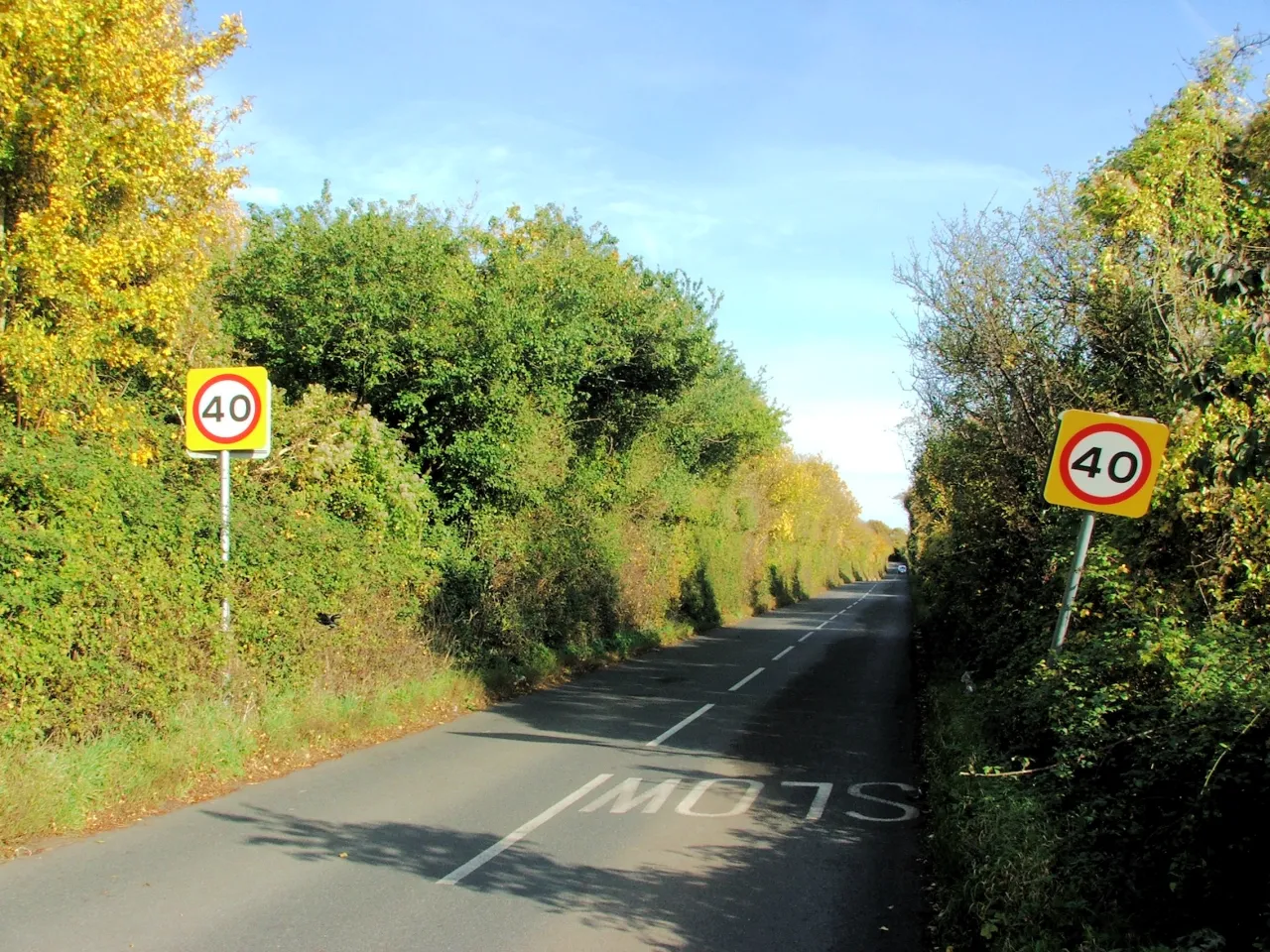 Warren Road in Chelsfield, a tree-lined country road