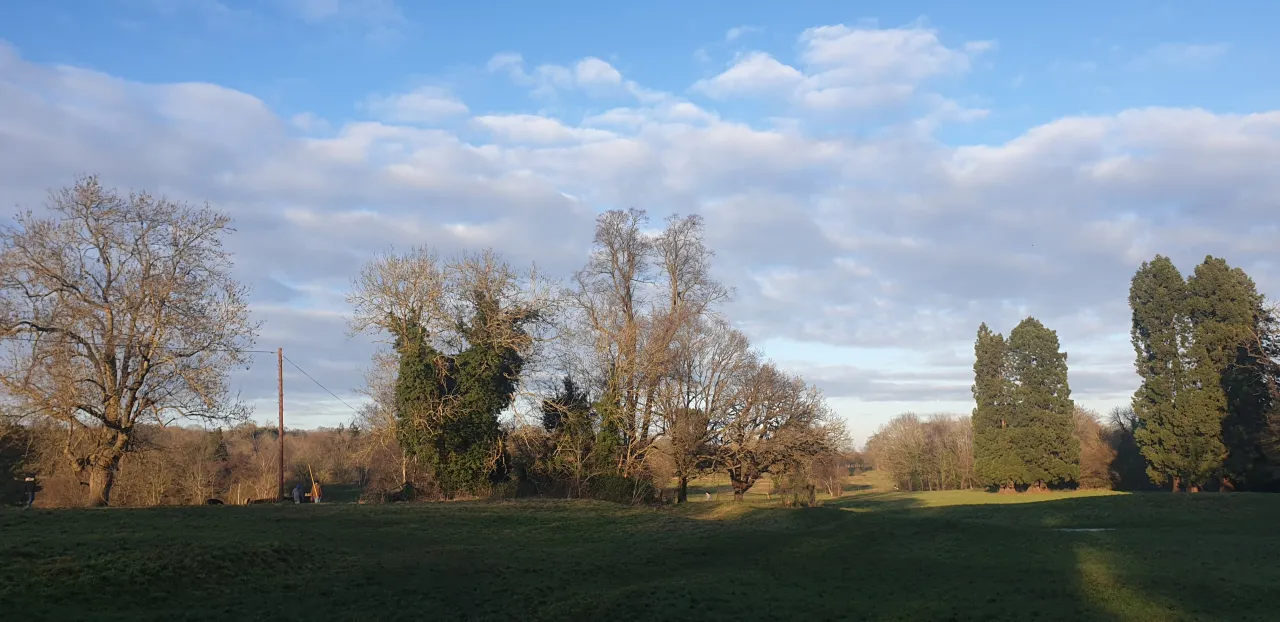 Open parkland at Whitewebbs Park near Clay Hill, Enfield