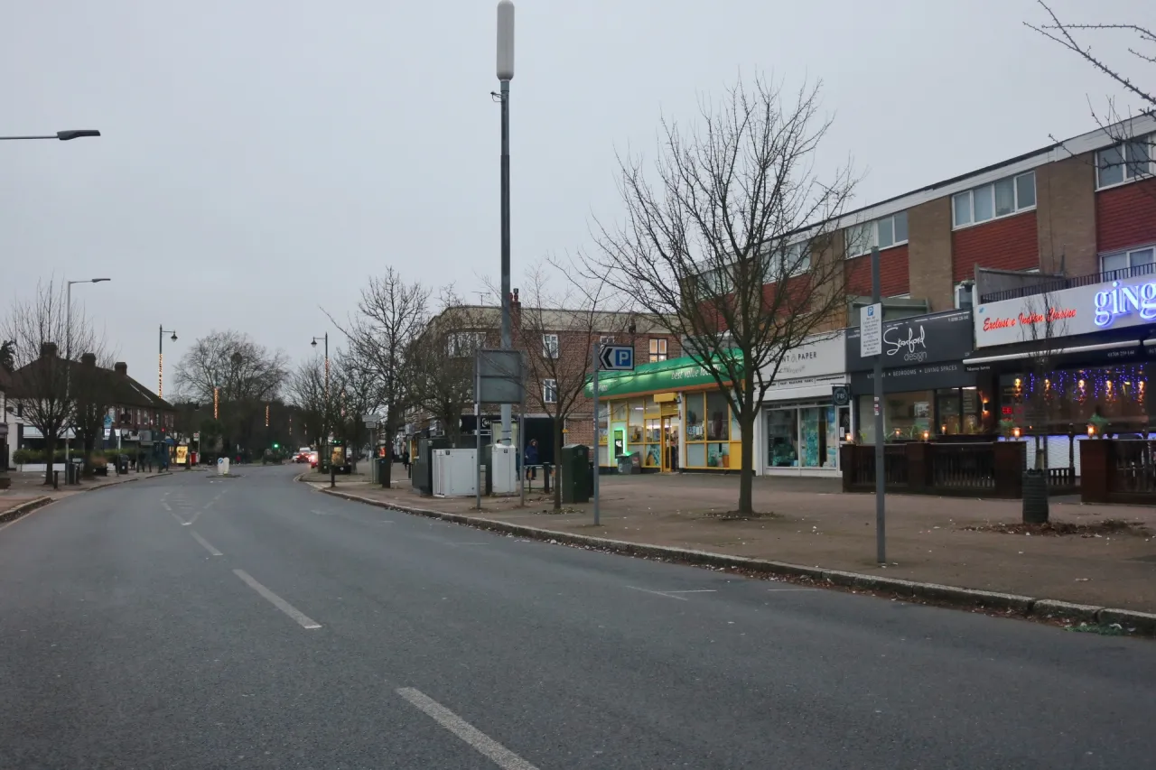 Corbets Tey Road, Upminster, looking towards local shops