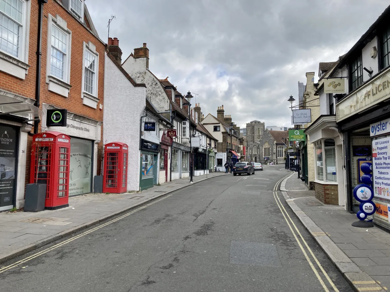 Windsor Street in Uxbridge town centre, next to Cowley
