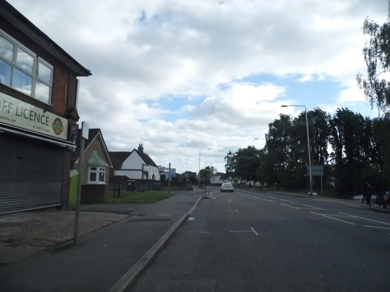 Cowley's High Street, a quiet residential road near Uxbridge in Hillingdon