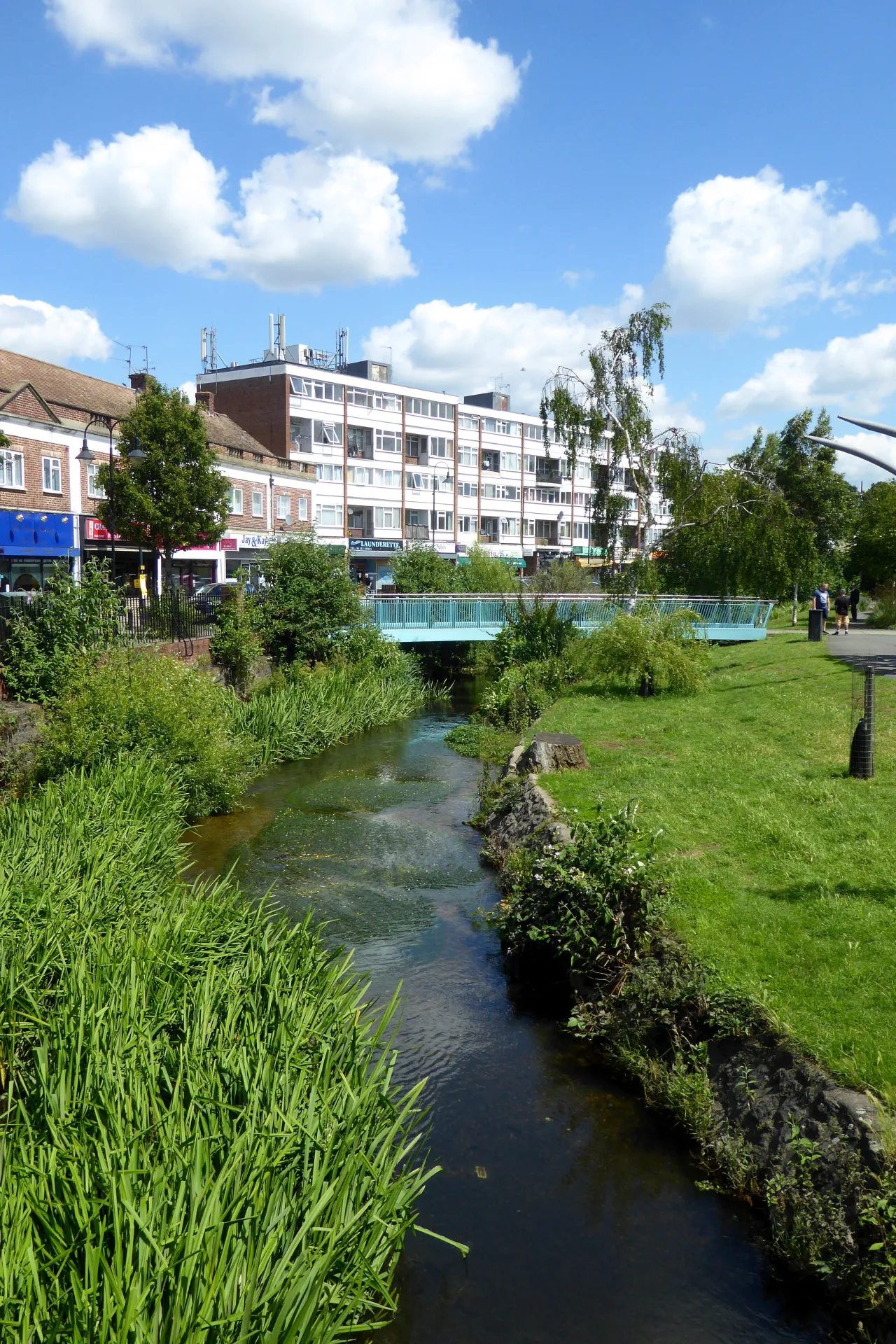 The River Cray flowing through Crayford, the waterway that gave the town its name
