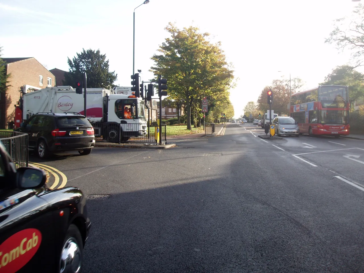 The Crook Log junction where Brampton Road meets the Broadway in Bexleyheath