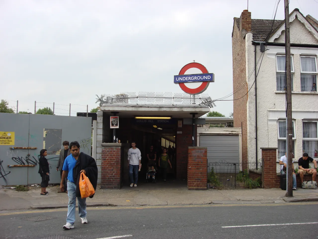 Dollis Hill Underground station entrance on the high street, Dollis Hill
