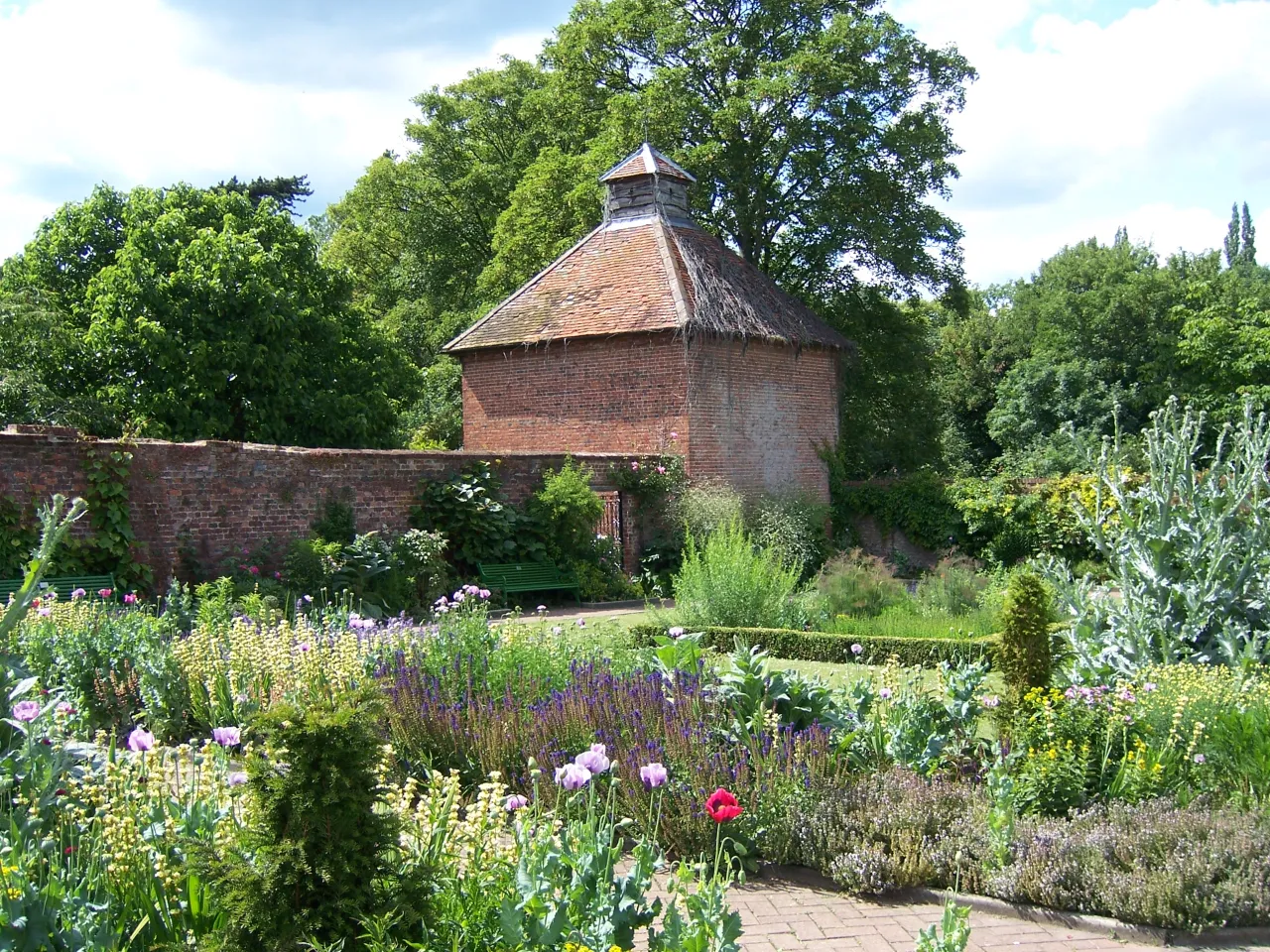 The dovecote and walled garden in Eastcote House Gardens