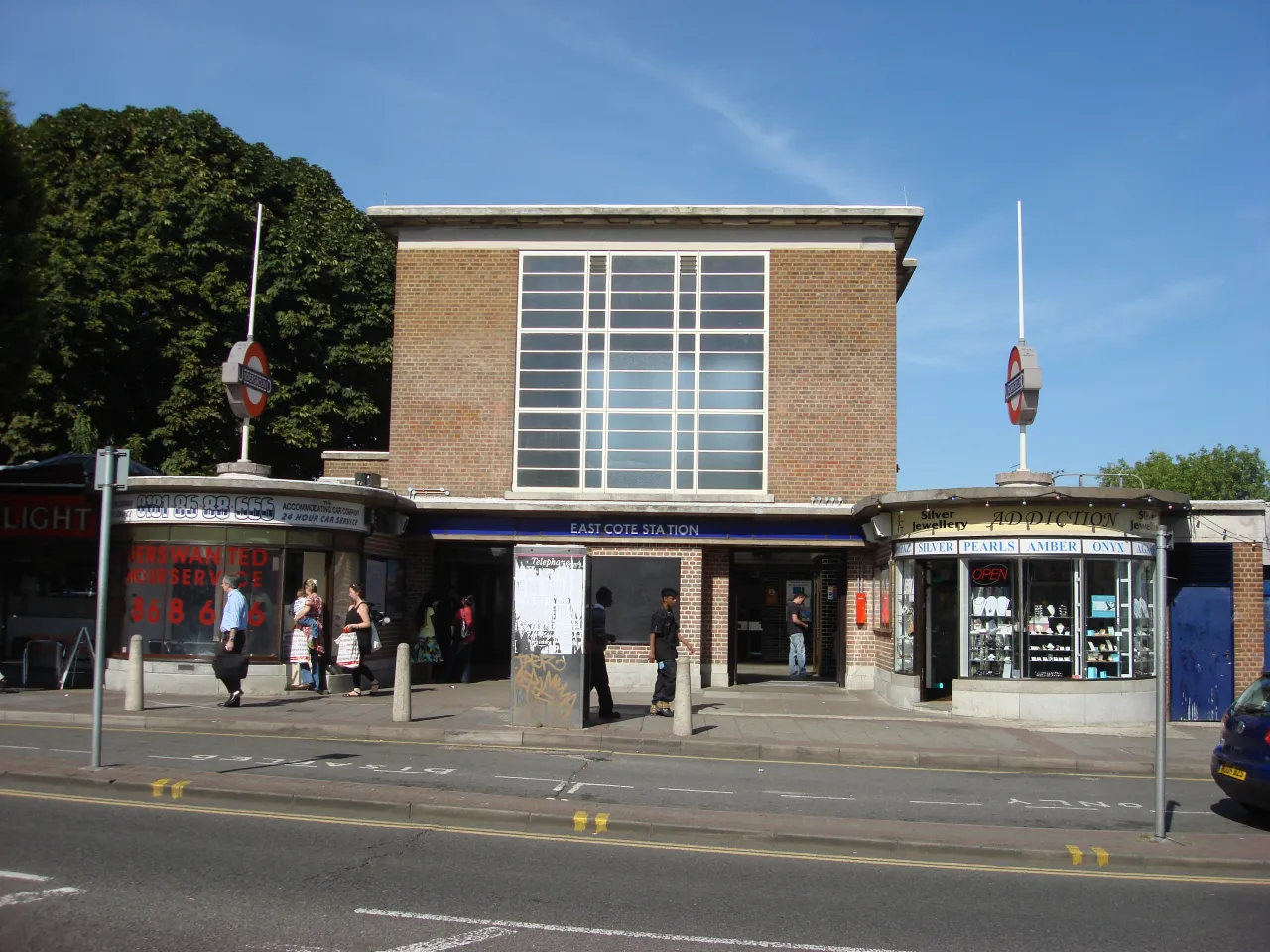 Eastcote Underground station building on Field End Road