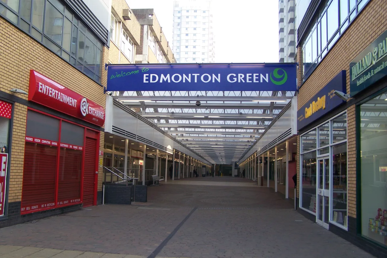 Edmonton Green shopping centre parade in the east of the borough