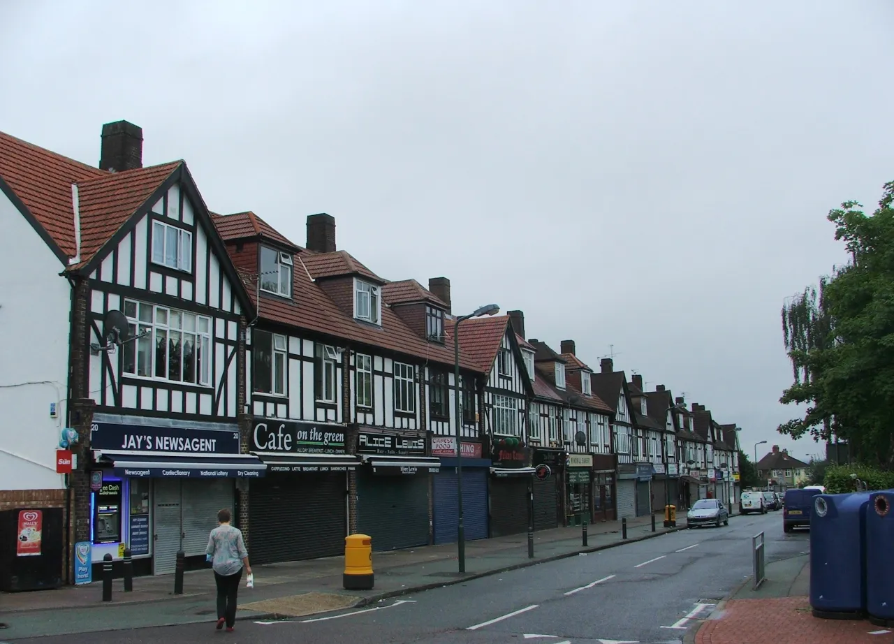 Falconwood Parade, the 1930s mock-Tudor shopping parade in Falconwood, DA16