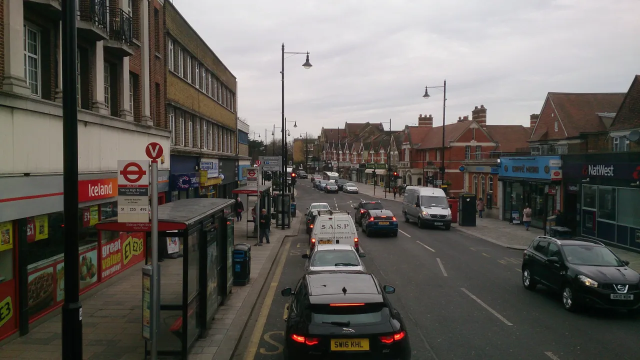 Sidcup High Street, the nearest town centre to Foots Cray, DA14