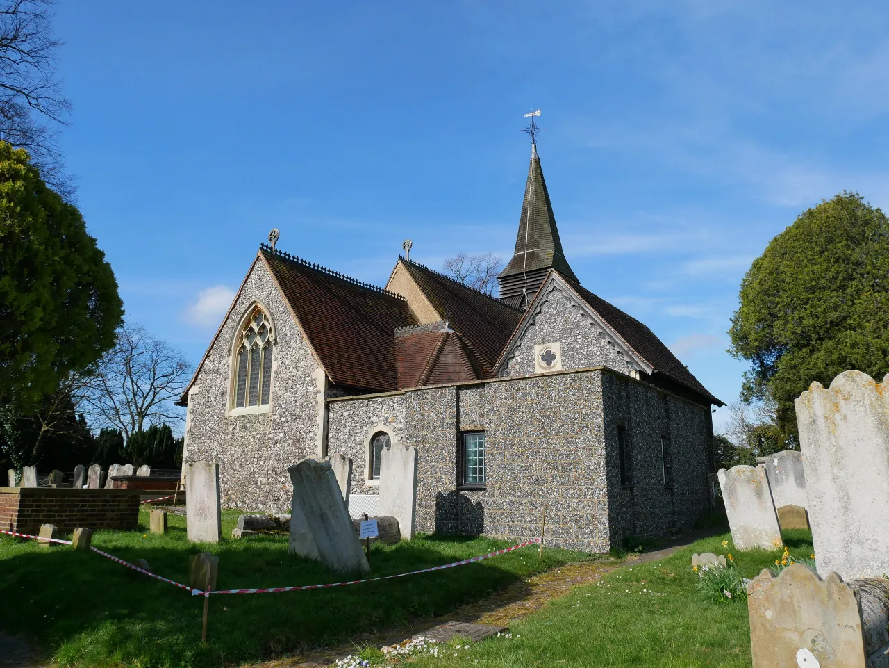 All Saints Church, Foots Cray, the historic parish church with its distinctive spire