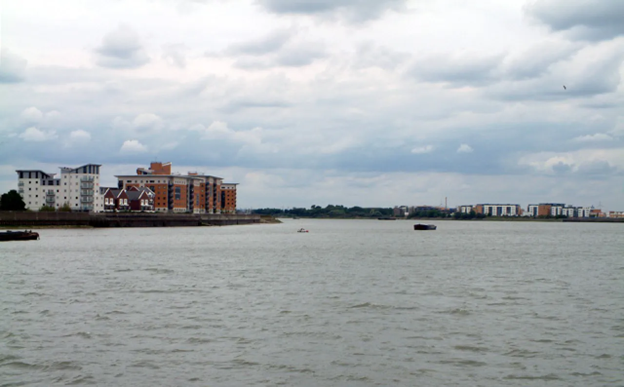 The eastern end of Gallions Reach on the River Thames
