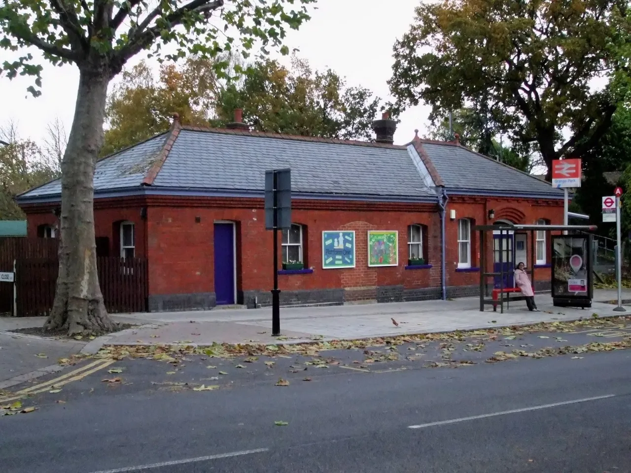Grange Park railway station building, the suburb's landmark since 1910 Park station