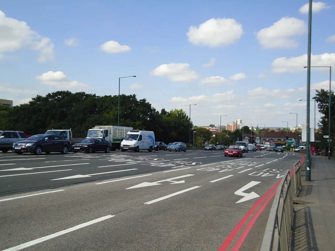 The Hanger Lane gyratory road junction near Hanger Hill, Ealing