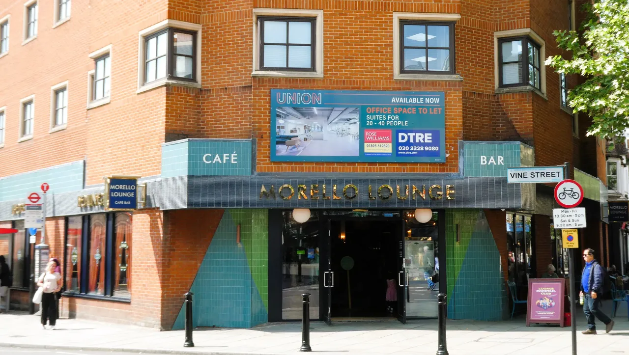 Uxbridge High Street, Hillingdon's main town centre, with shops and pedestrians