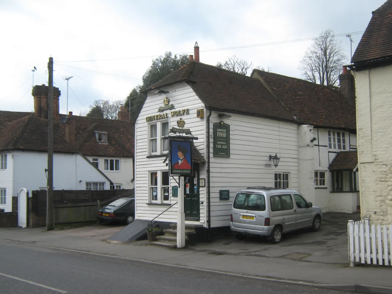 The General Wolfe pub on Westerham High Street, the market town near Leaves Green