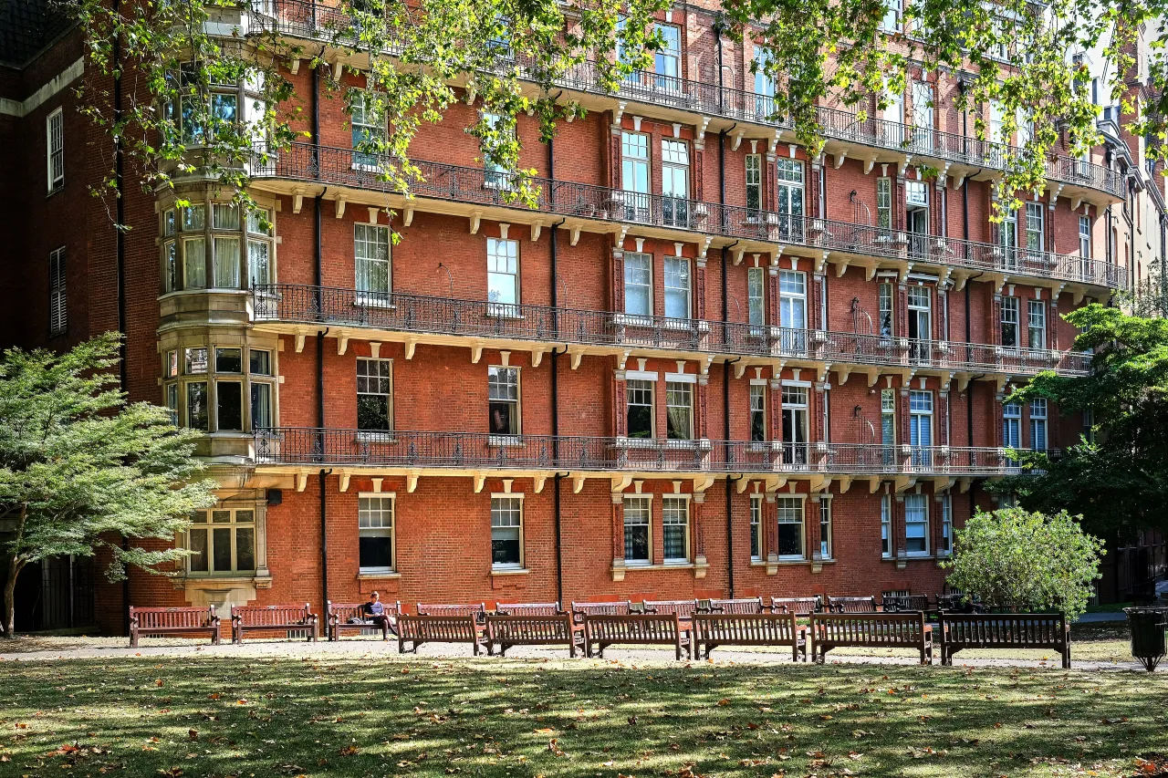 Brown Hart Gardens in Mayfair, the raised terrace garden with planters