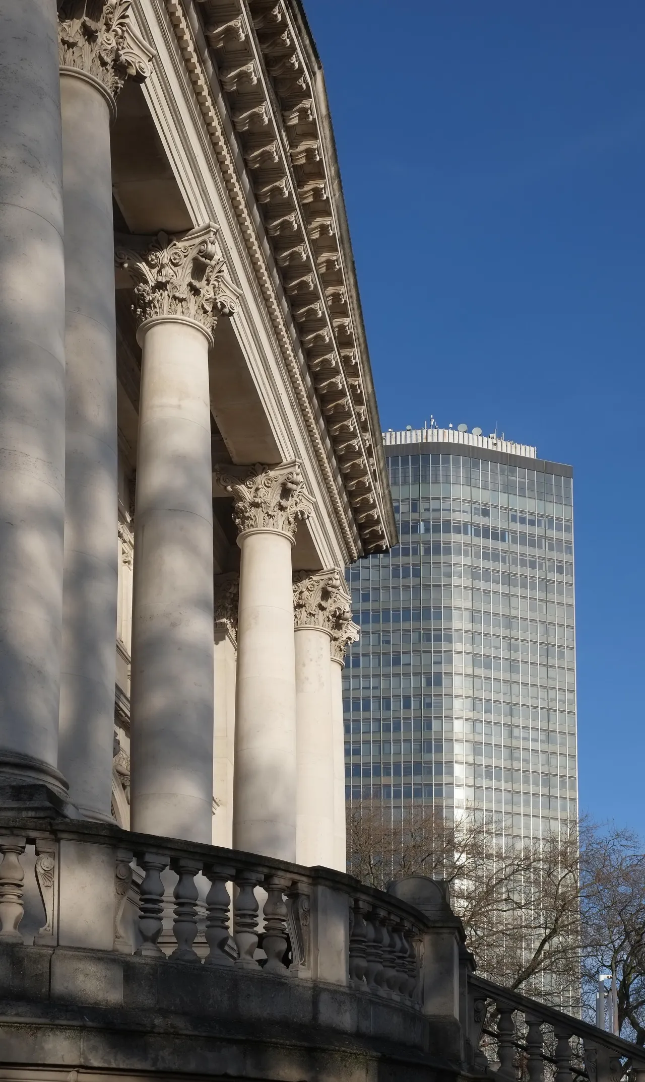 Tate Britain and Millbank Tower on Millbank, Westminster