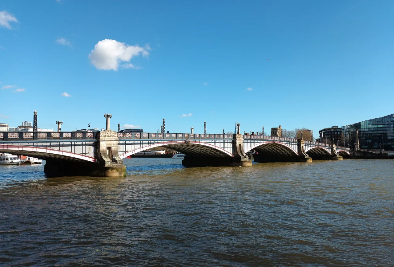 Lambeth Bridge, which crosses the Thames beside Millbank