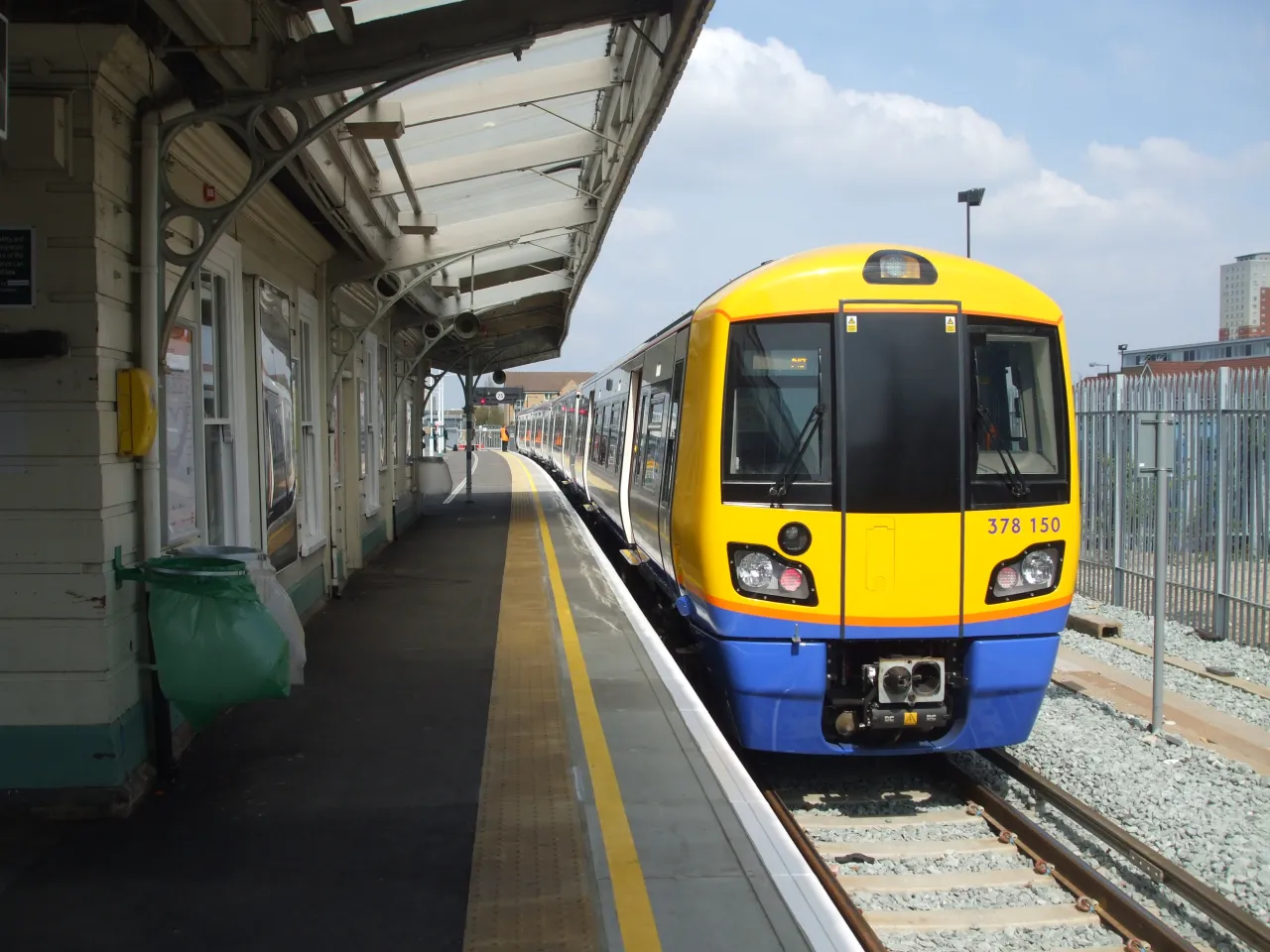 A London Overground train at the platform, New Cross Gate station