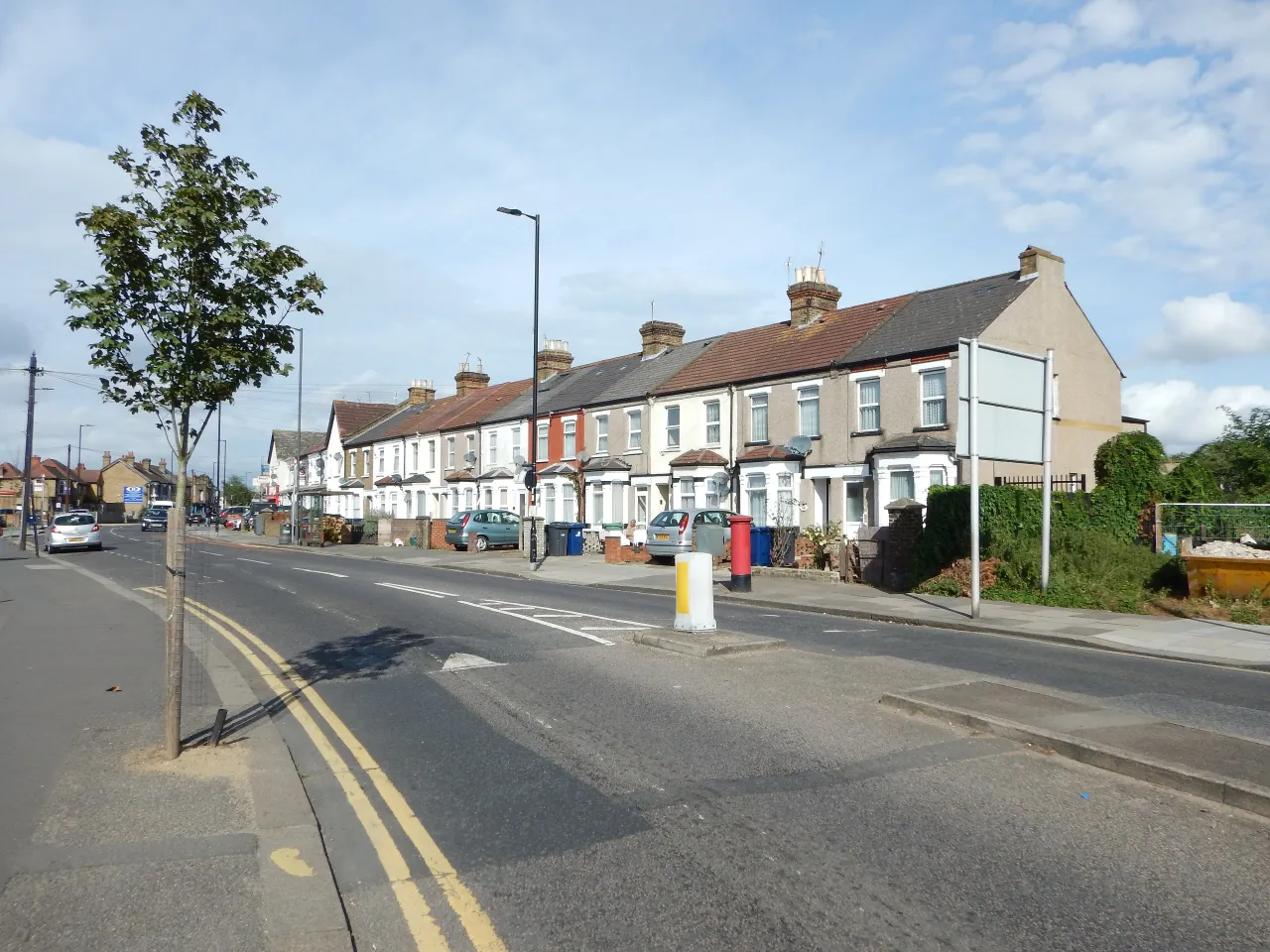 Terraced houses along Norwood Green Road in Norwood Green, west London