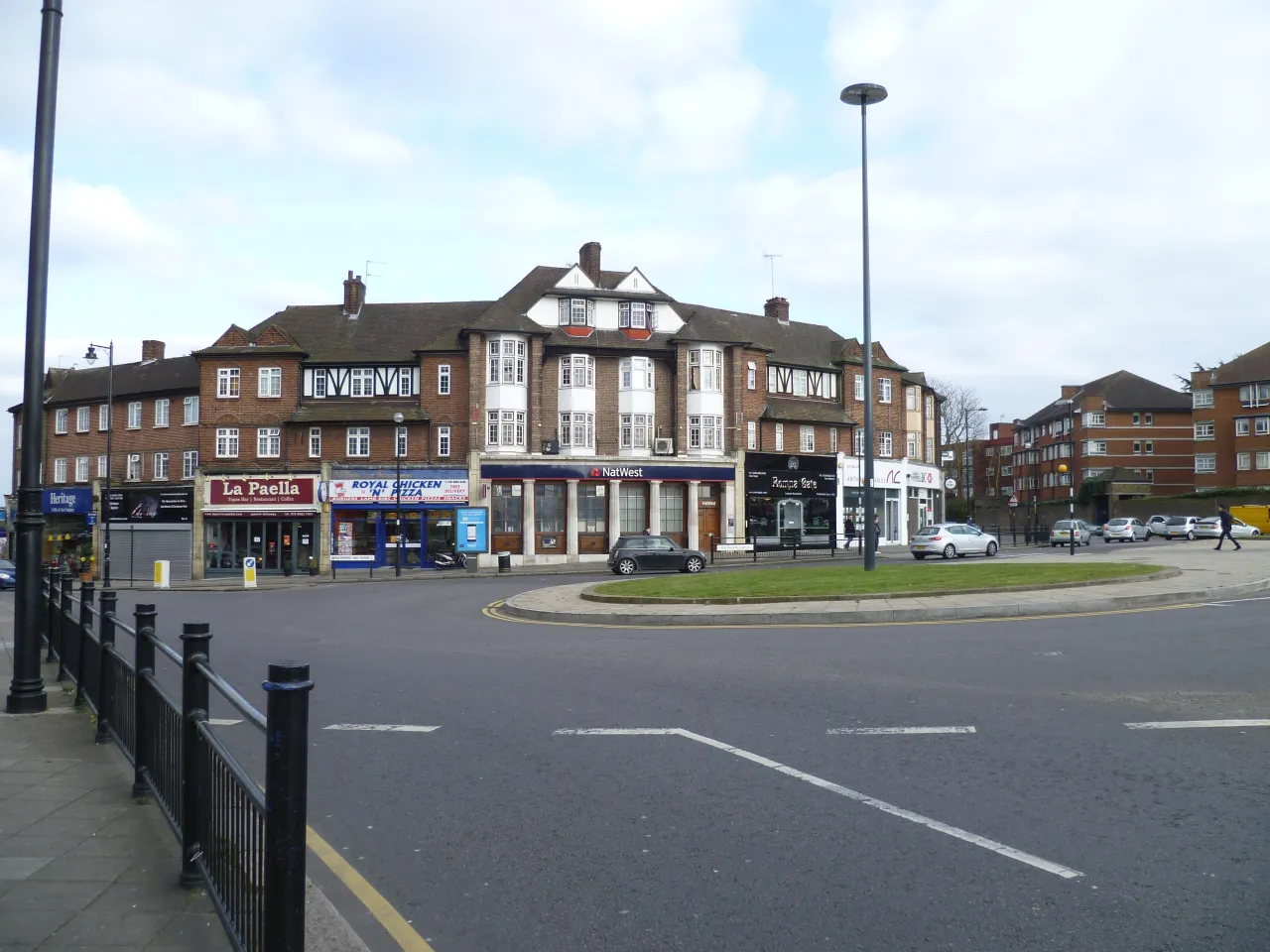 Southgate Circus, the built-up town centre a mile from residential Oakwood