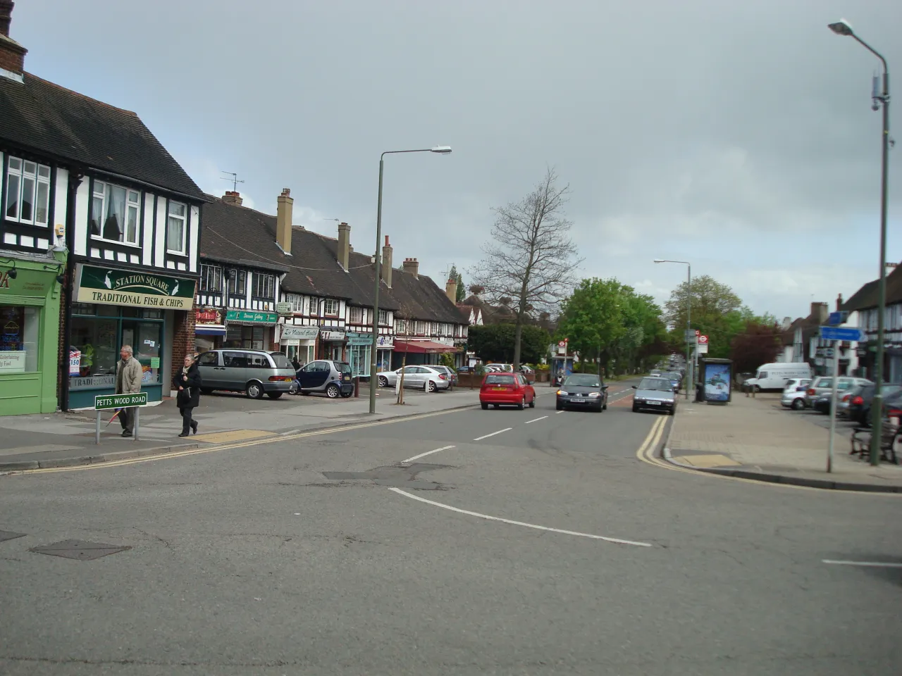 The mock-Tudor shopping parade along Petts Wood Road, Petts Wood