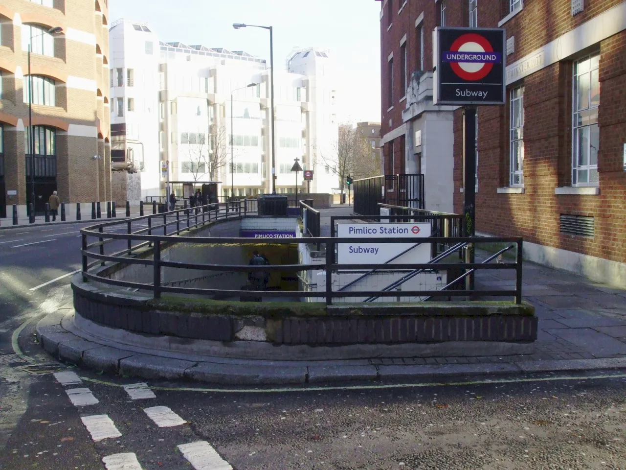 The eastern entrance to Pimlico Underground station on Bessborough Street