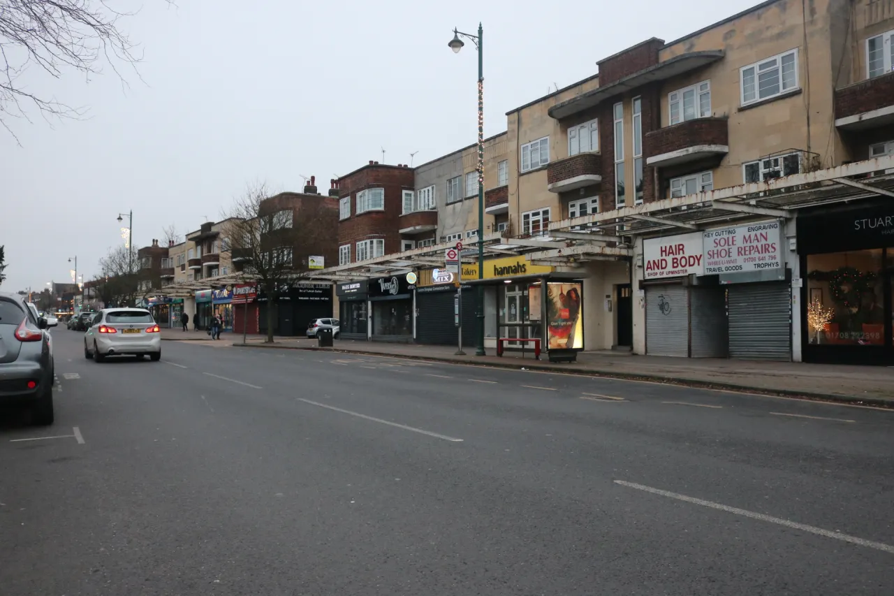 Art deco shopping parade on Corbets Tey Road, Upminster
