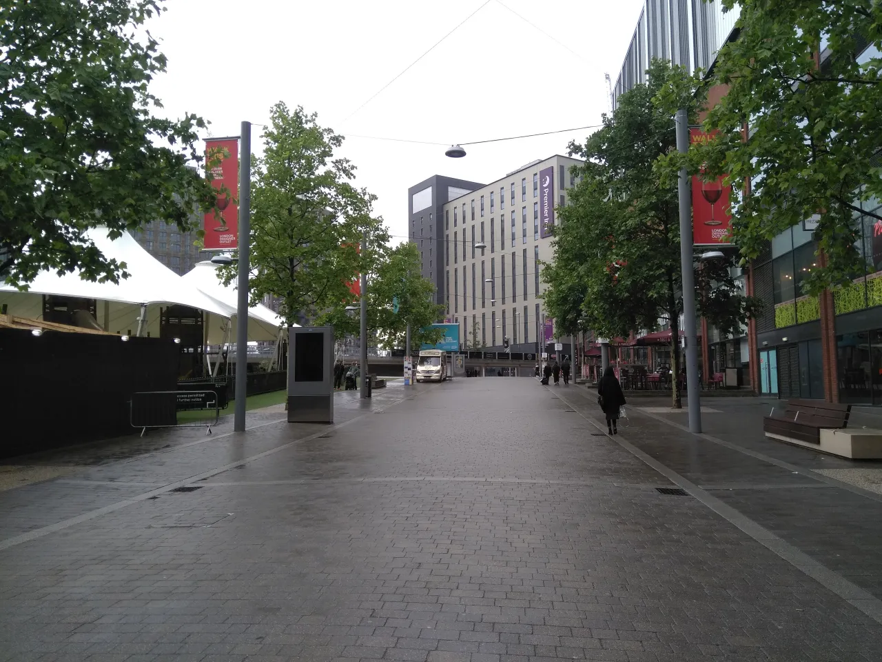Wembley Park Boulevard, lined with new residential blocks and shops