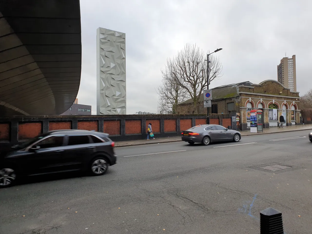 Great Western Road passing beneath the elevated Westway, near Westbourne Green