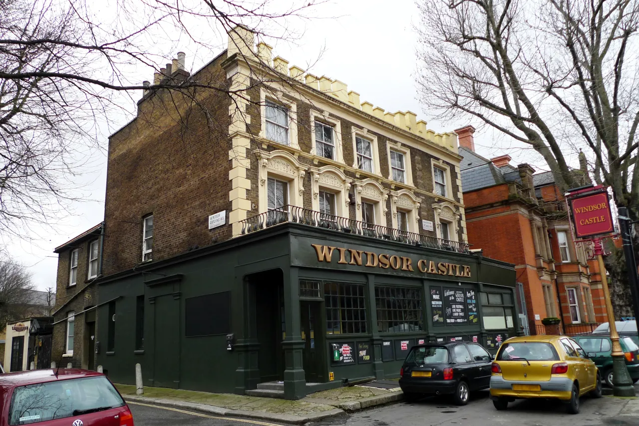The Windsor Castle pub on the Harrow Road near Maida Hill, close to Westbourne Green