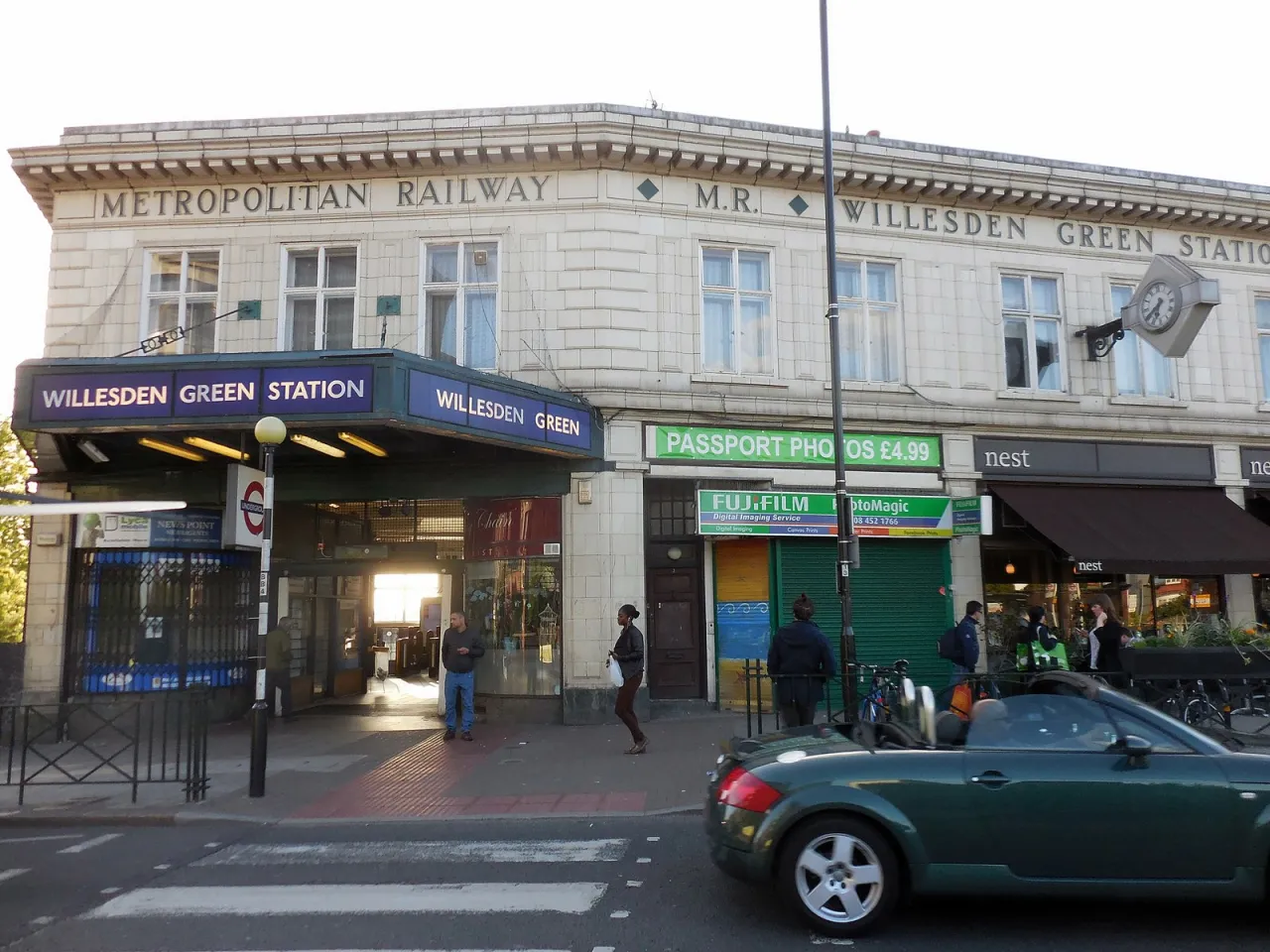 Willesden Green tube station building on the High Road, with its Metropolitan Railway facade