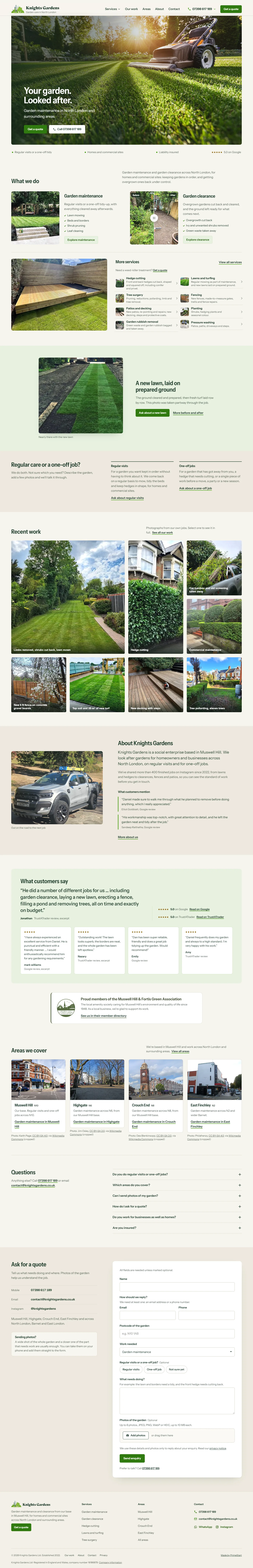 The Knights Gardens homepage, built by PrimeStart